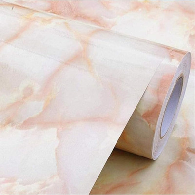 DOM EXPORT Vinyl, Paper Decorative Orange Wallpaper(L x W: 200 cm x 60 cm)
