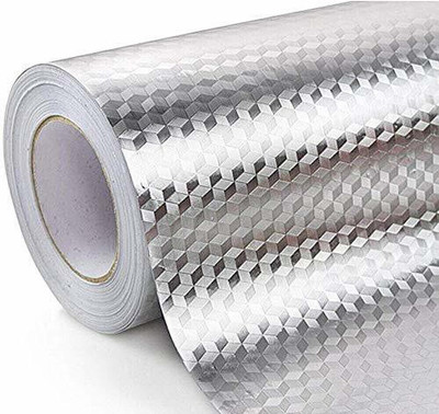 Ever Mall Foils Decorative Silver Wallpaper(L x W: 100 cm x 60 cm)