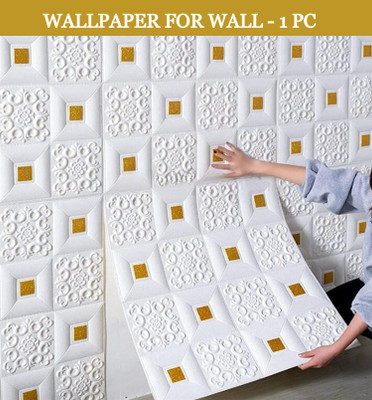 Heen Fab Architecture Gold, White Wallpaper(70 cm x 70 cm)