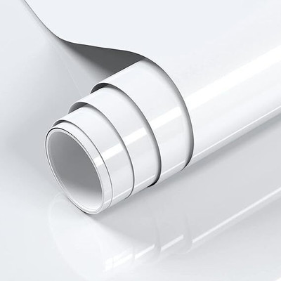 qezza Vinyl Abstract White Wallpaper(L x W: 200 cm x 60 cm)