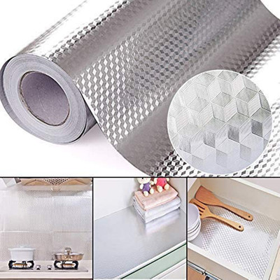 Ruchi World Vinyl Decorative Silver Wallpaper(L x W: 61 cm x 200 cm)