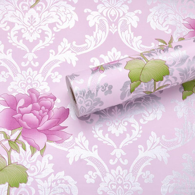 FLIPZONE Vinyl Floral & Botanical Pink Wallpaper(L x W: 304.8 cm x 45.72 cm)