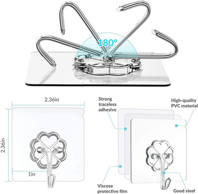 WebDealz 1 Set of 12 Adhesive Kitchen/Bathroom/Cabinet MultiFunction UtilityHook X12.799 Hook 12(Pack of 1)