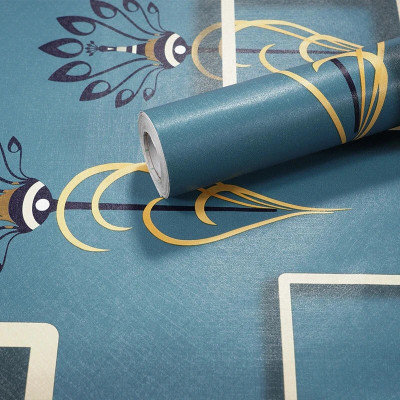 KAAF Vinyl Abstract Blue Wallpaper(L x W: 200 cm x 45 cm)