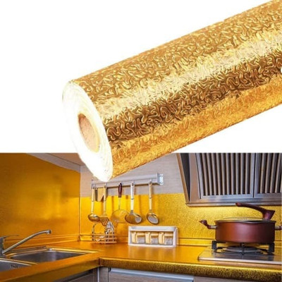 SOJITRA EXPORT Vinyl Abstract Gold Wallpaper(L x W: 200 cm x 60 cm)