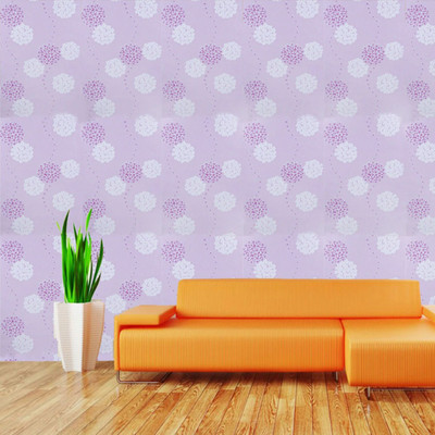 KAAF Vinyl Floral & Botanical Pink Wallpaper(L x W: 1000 cm x 45 cm)