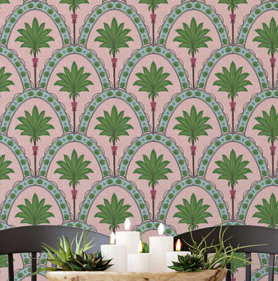 S4Sassy Vinyl Nature Pink Wallpaper(L x W: 304 cm x 63 cm)