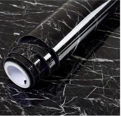 khodal Vinyl Classics Black Wallpaper(L x W: 200 cm x 60 cm, Pack of 2)