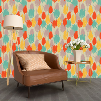 VWALL Abstract Multicolor Wallpaper(230 cm x 40 cm)