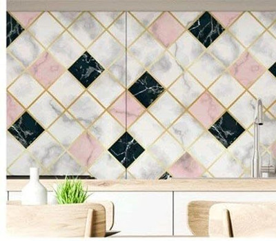 KAKADIYA ENTERPRISE Vinyl Abstract Multicolor Wallpaper(L x W: 10 cm x 9 cm)