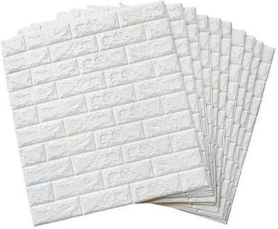 FLIPZONE Vinyl Abstract White Wallpaper(L x W: 77 cm x 70 cm, Pack of 20)