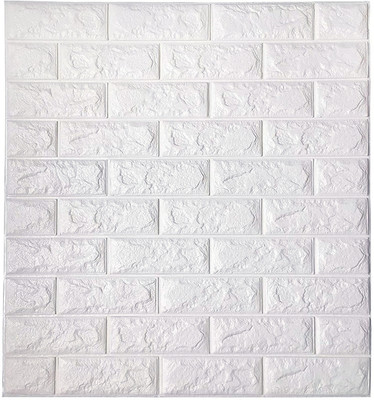 HOMEMATES Vinyl Decorative White Wallpaper(L x W: 77 cm x 70 cm)