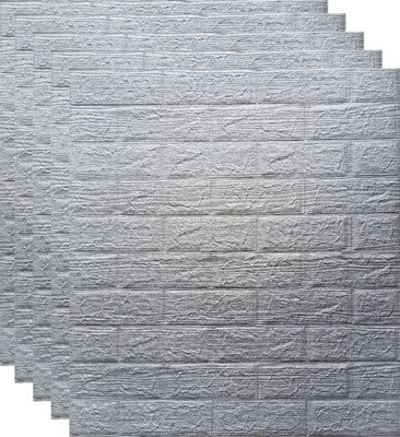 Ansari Decor Vinyl Decorative Grey Wallpaper(L x W: 70 cm x 77 cm, Pack of 2)