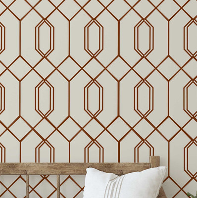 S4Sassy Vinyl Decorative Brown Wallpaper(L x W: 304 cm x 63 cm)