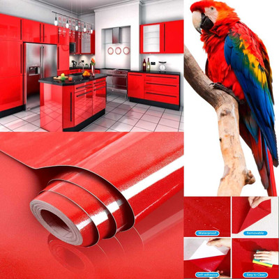 zeepzone Vinyl Abstract Red Wallpaper(L x W: 121 cm x 60 cm)