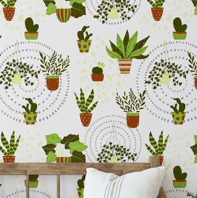 S4Sassy Abstract White Wallpaper(304 cm x 63 cm)
