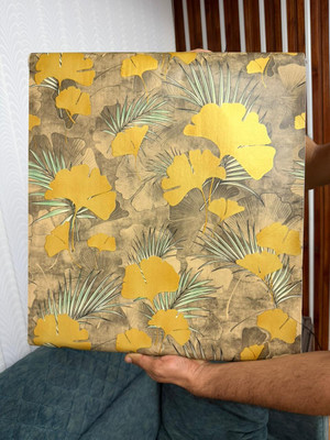 Dhavaj enterprise PVC Abstract Gold Wallpaper(L x W: 300 cm x 45 cm)