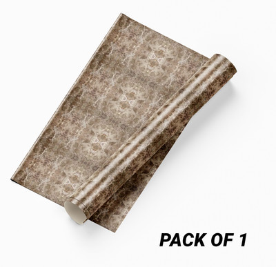 Guru Production Vinyl Decorative Brown Wallpaper(L x W: 200 cm x 60 cm)