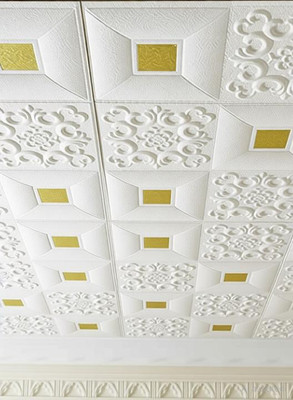 Aspiration collection 70 cm x 70 cm Architecture Embossed Wallpaper(White, Gold)