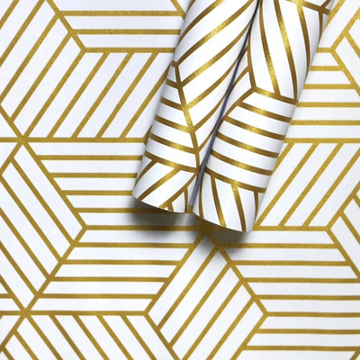 KAAF Vinyl Abstract Gold Wallpaper(L x W: 500 cm x 45 cm)