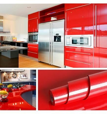 zeepzone Vinyl Abstract Red Wallpaper(L x W: 142 cm x 60 cm)