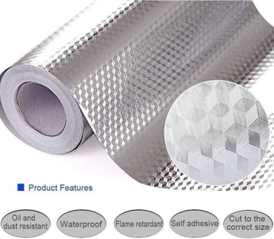 Guru Production Vinyl Classics Silver Wallpaper(L x W: 200 cm x 40 cm, Pack of 3)