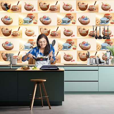 VWALL Abstract Multicolor Wallpaper(130 cm x 40 cm)