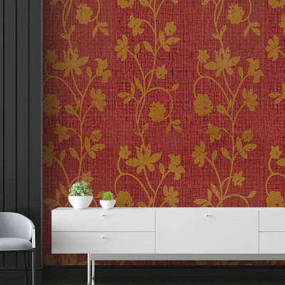 Wallmonks 300 cm Floral Self Adhesive Sticker(Pack of 1)