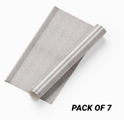 Guru Production Vinyl Decorative White Wallpaper(L x W: 300 cm x 45 cm, Pack of 7)