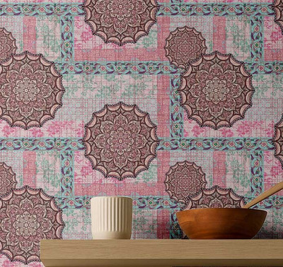 S4Sassy Vinyl Abstract Multicolor Wallpaper(L x W: 609 cm x 63 cm)