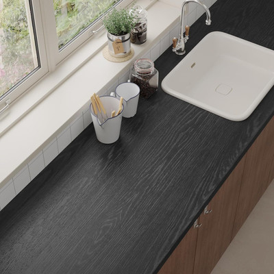 Wallmate Vinyl Decorative Black Wallpaper(L x W: 40 cm x 172 cm)