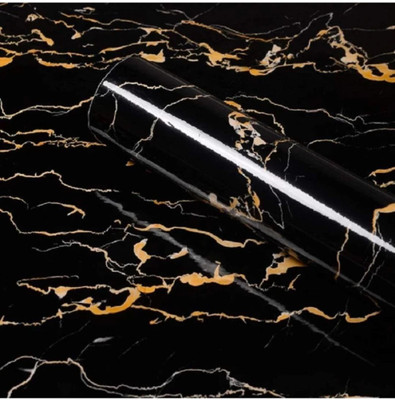 SEKHMET Vinyl Decorative Black Wallpaper(L x W: 200 cm x 60 cm)