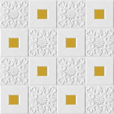 HGC Vinyl Abstract White, Gold Wallpaper(L x W: 77 cm x 70 cm, Pack of 10)