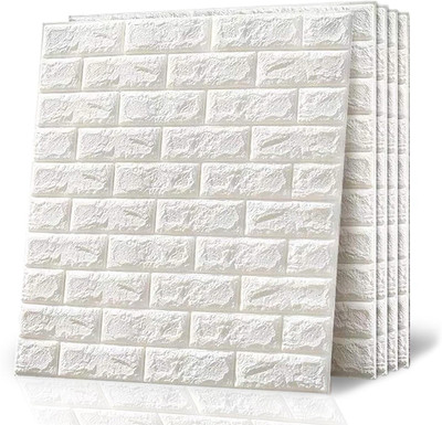 Onbet Embossed Abstract White Wallpaper(L x W: 77 cm x 70 cm, Pack of 5)