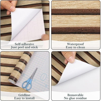 ELUXIA 300 cm Decorative wooden lowers 45x300 Self Adhesive Sticker(Pack of 1)