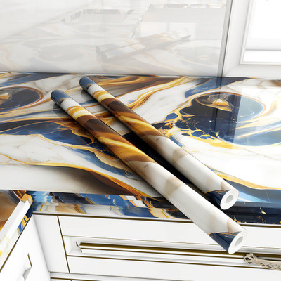 Onbet Vinyl Classics Blue Wallpaper(L x W: 200 cm x 60 cm, Pack of 3)