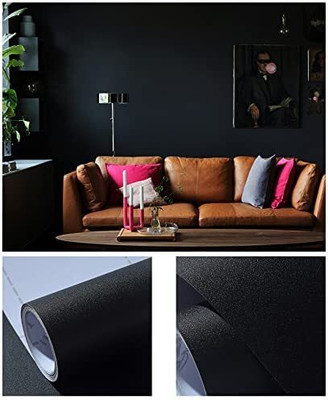 SUPERFAB Decorative Black Wallpaper(167.64 cm x 60 cm)