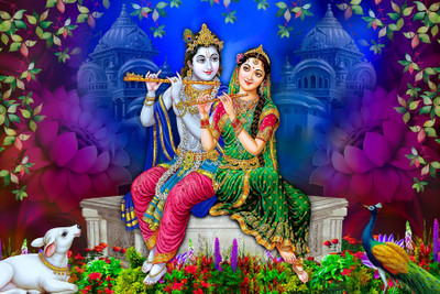 texoro Vinyl Religious Multicolor Wallpaper(L x W: 60 cm x 45 cm)