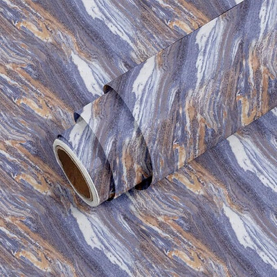 Soomthen Vinyl Abstract Blue Wallpaper(L x W: 200 cm x 60 cm, Pack of 2)