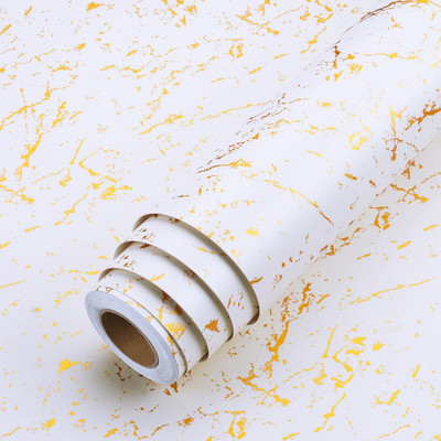 Luchipo Vinyl Classics White, Gold Wallpaper(L x W: 30.48 cm x 304 cm)