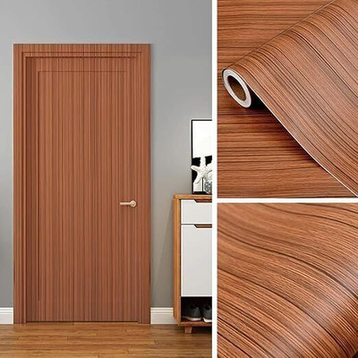 Wolpin PVC Decorative Brown Wallpaper(L x W: 1000 cm x 45 cm)