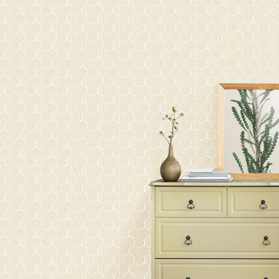 texoro Architecture Beige, Gold Wallpaper(230 cm x 41 cm)