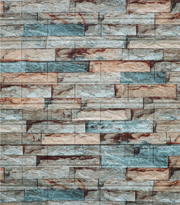BDM Embossed Abstract Multicolor Wallpaper(L x W: 70 cm x 77 cm, Pack of 2)
