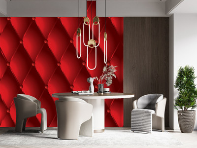 Decor World Floral & Botanical Red Wallpaper(325 cm x 40 cm)