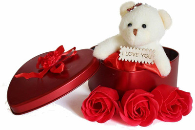 wingscreations Heart BOX Multicolor Rose Artificial Flower(3 inch, Pack of 3, Single Flower)