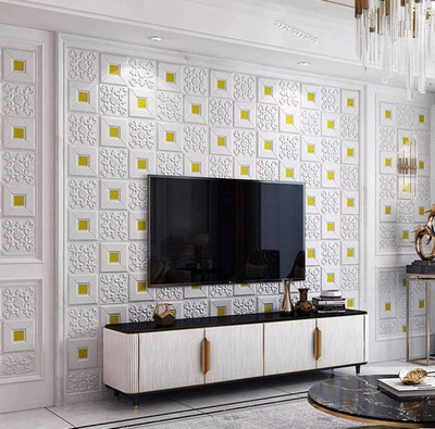 Aksharent Abstract White Wallpaper(70 cm x 77 cm)