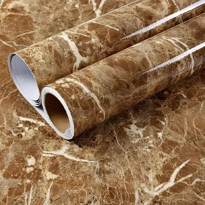 Rathod Mega Mart Foils Abstract Brown Wallpaper(L x W: 200 cm x 60 cm)