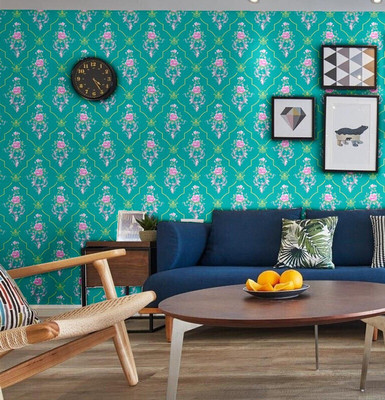 SV collections Vinyl Decorative Multicolor Wallpaper(L x W: 400 cm x 45 cm)