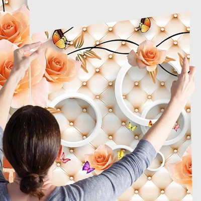 HD PRINT HOUSE Decorative Multicolor Wallpaper(127 cm x 40 cm, Pack of 2)