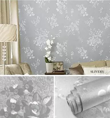 ELECSA Foils Decorative Silver Wallpaper(L x W: 121 cm x 60 cm)